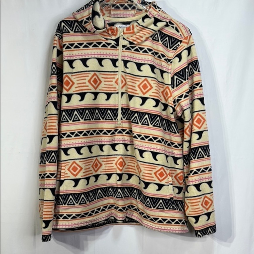 ♠️O'Neill sierra superSherpa Multicolor Fleece hoodie  tribal Aztec print